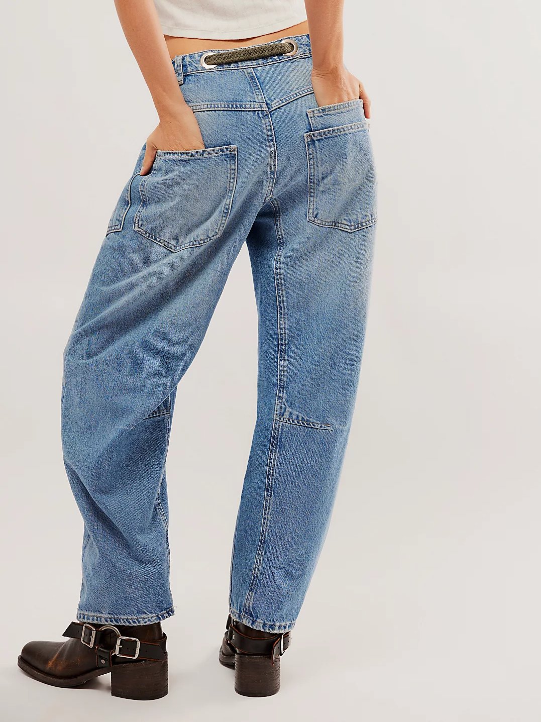 Moxie Printed Low-Slung Barrel Jeans (BUY 2 FREE SHIPPING)