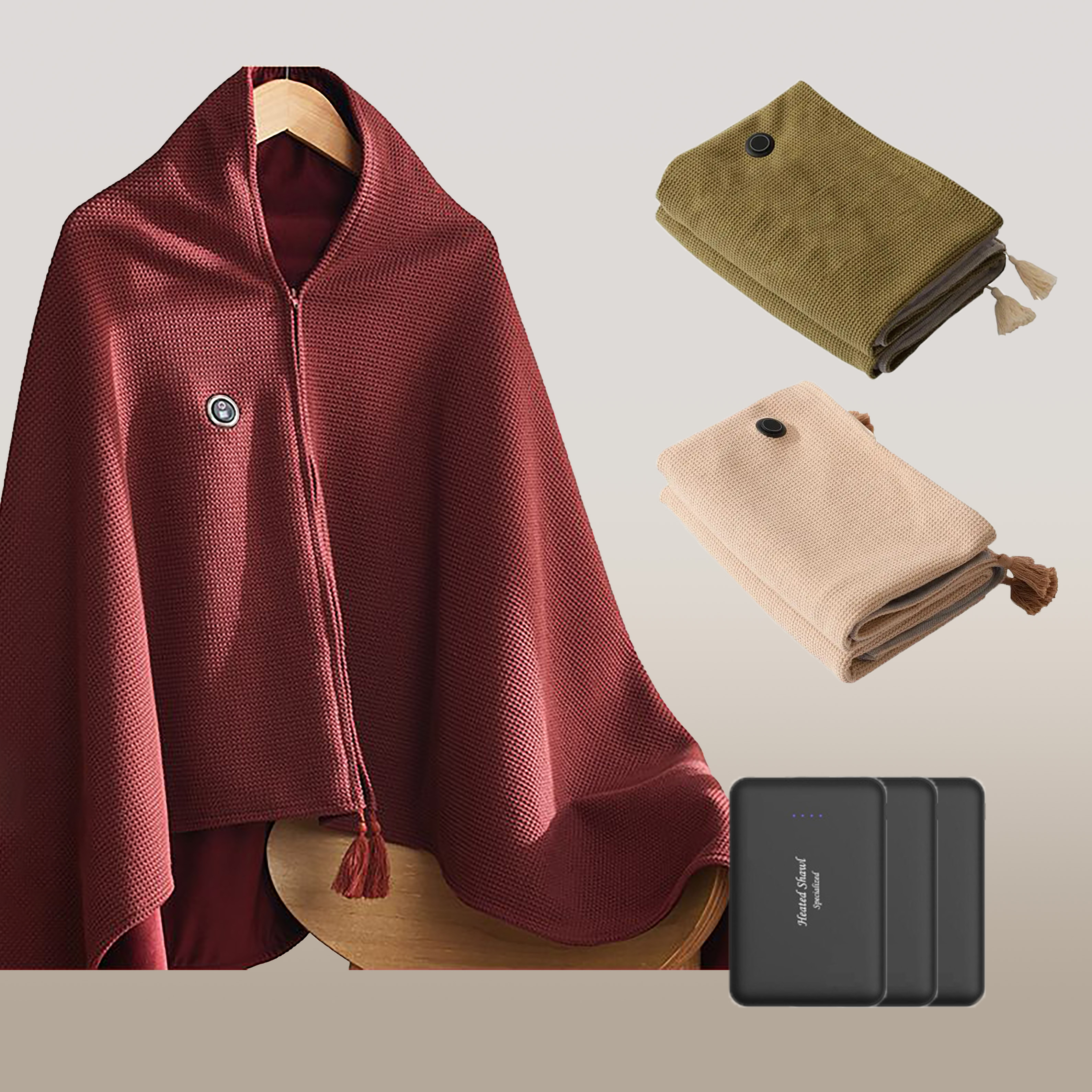 ??Christmas gifts Portable Heated Shawl (With Battery Pack)