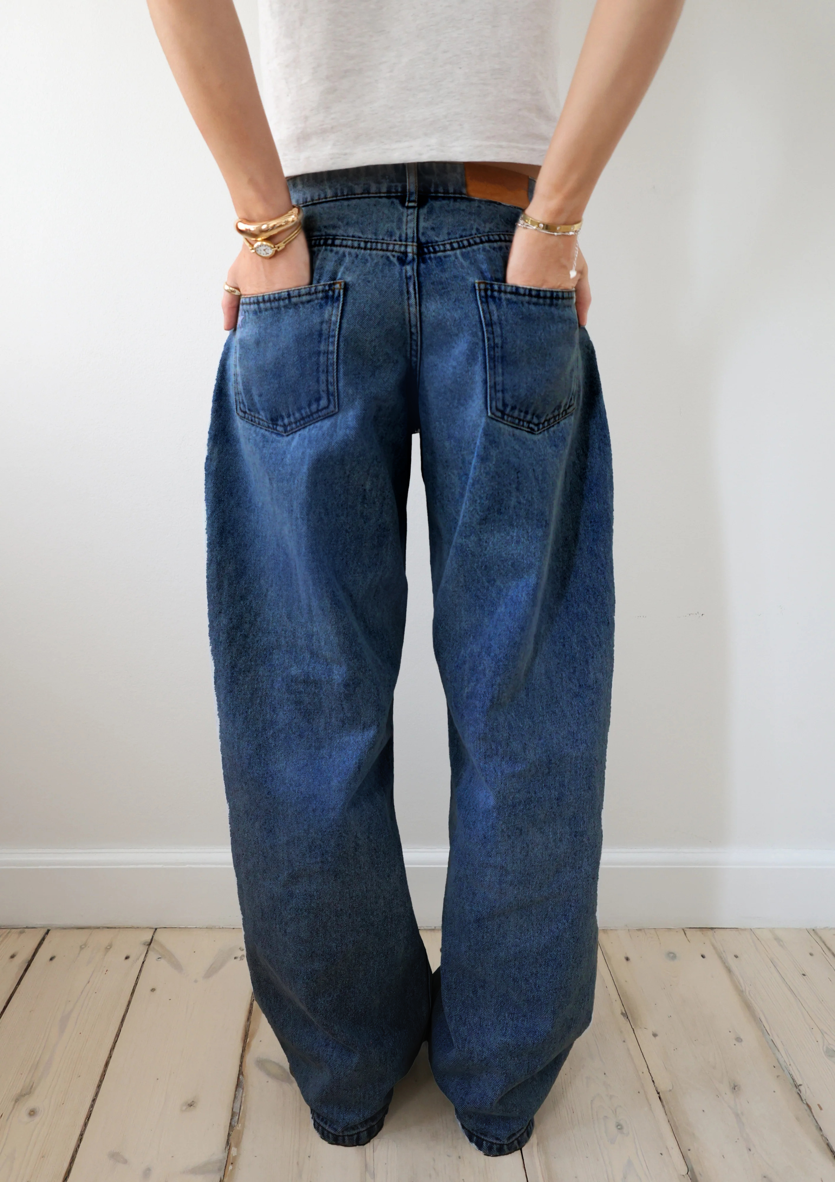 Jodie Adjustable Reversible Waist Wide Leg Jeans (Buy 2 Free Shipping)