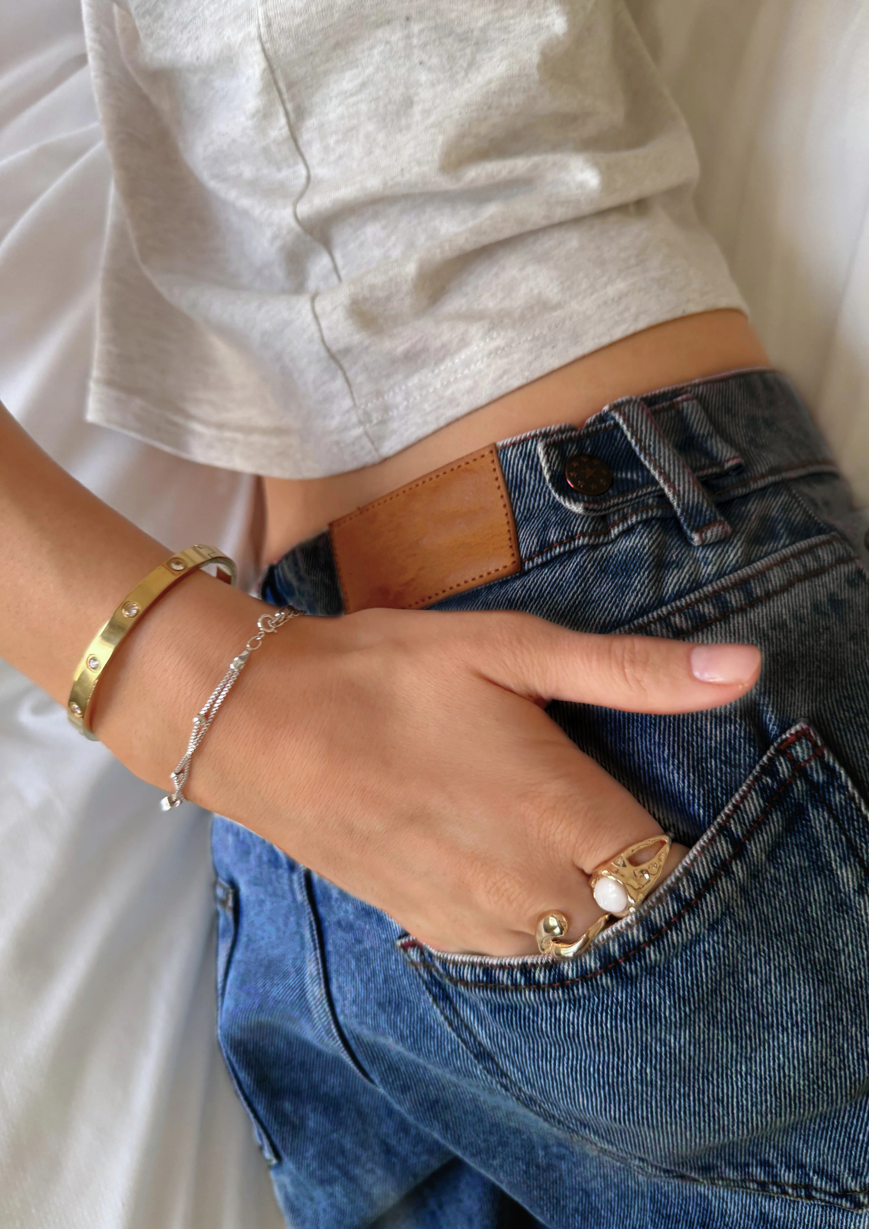 Jodie Adjustable Reversible Waist Wide Leg Jeans (Buy 2 Free Shipping)