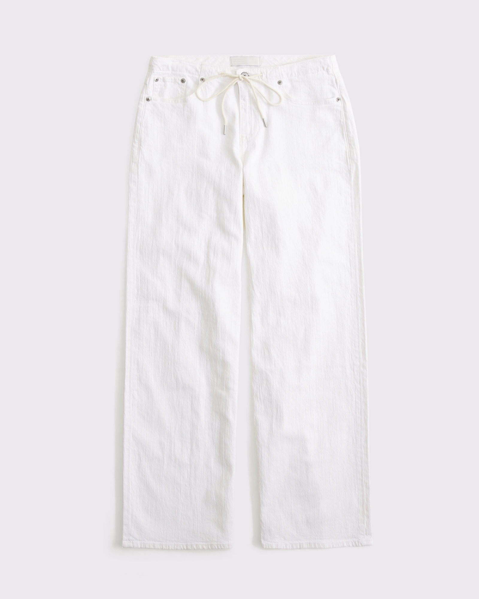 Curve Love Linen-Blend Low Rise Ultra Loose Drawstring Jeans (Buy 2 Free Shipping)