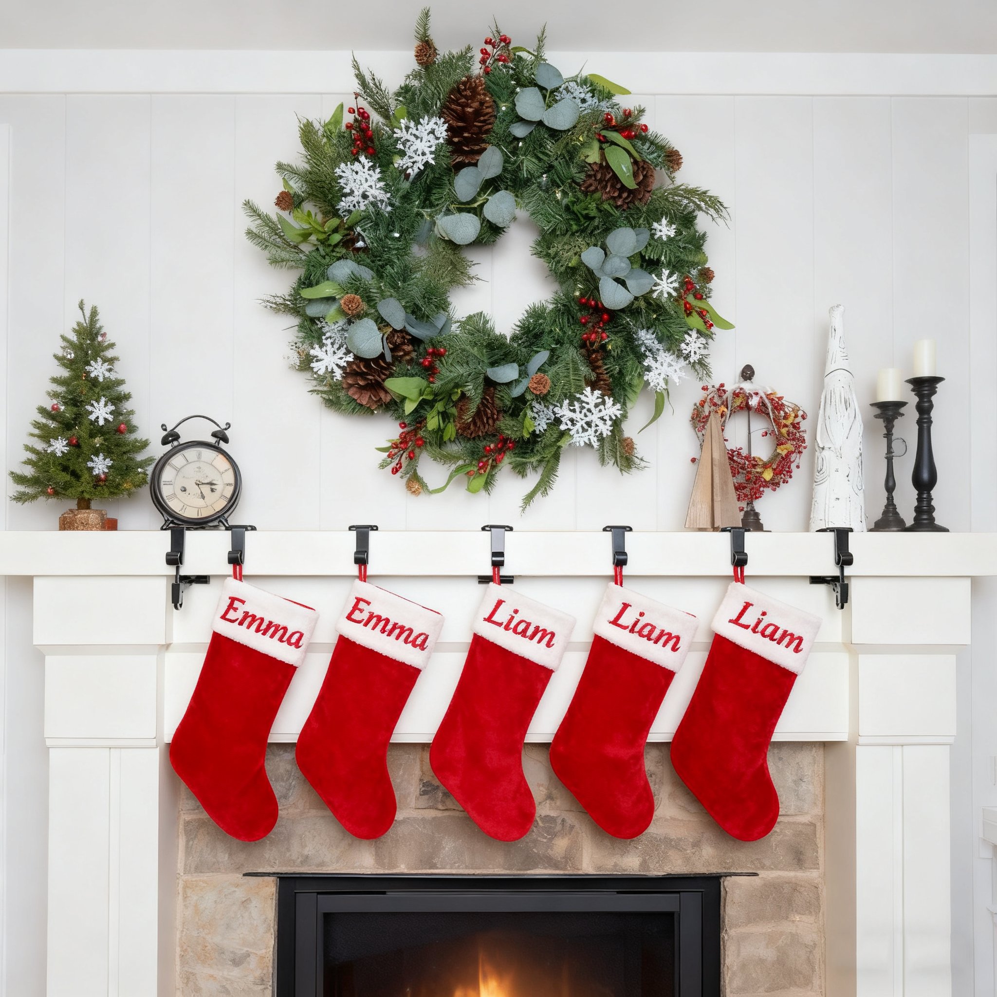 Fireplace Stocking and Garland Hanger