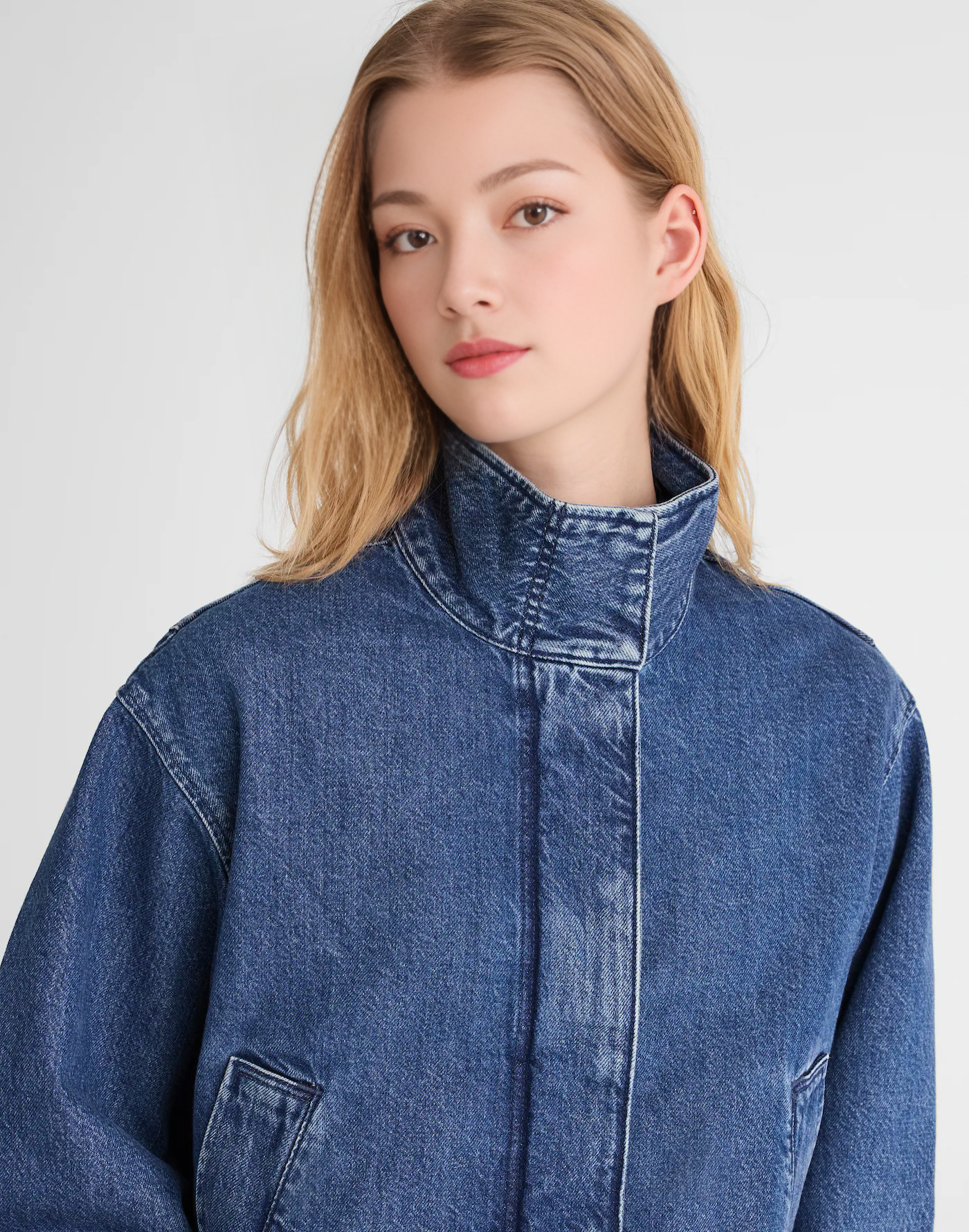 Denim Crop Field Jacket (Buy 2 Free Shipping)