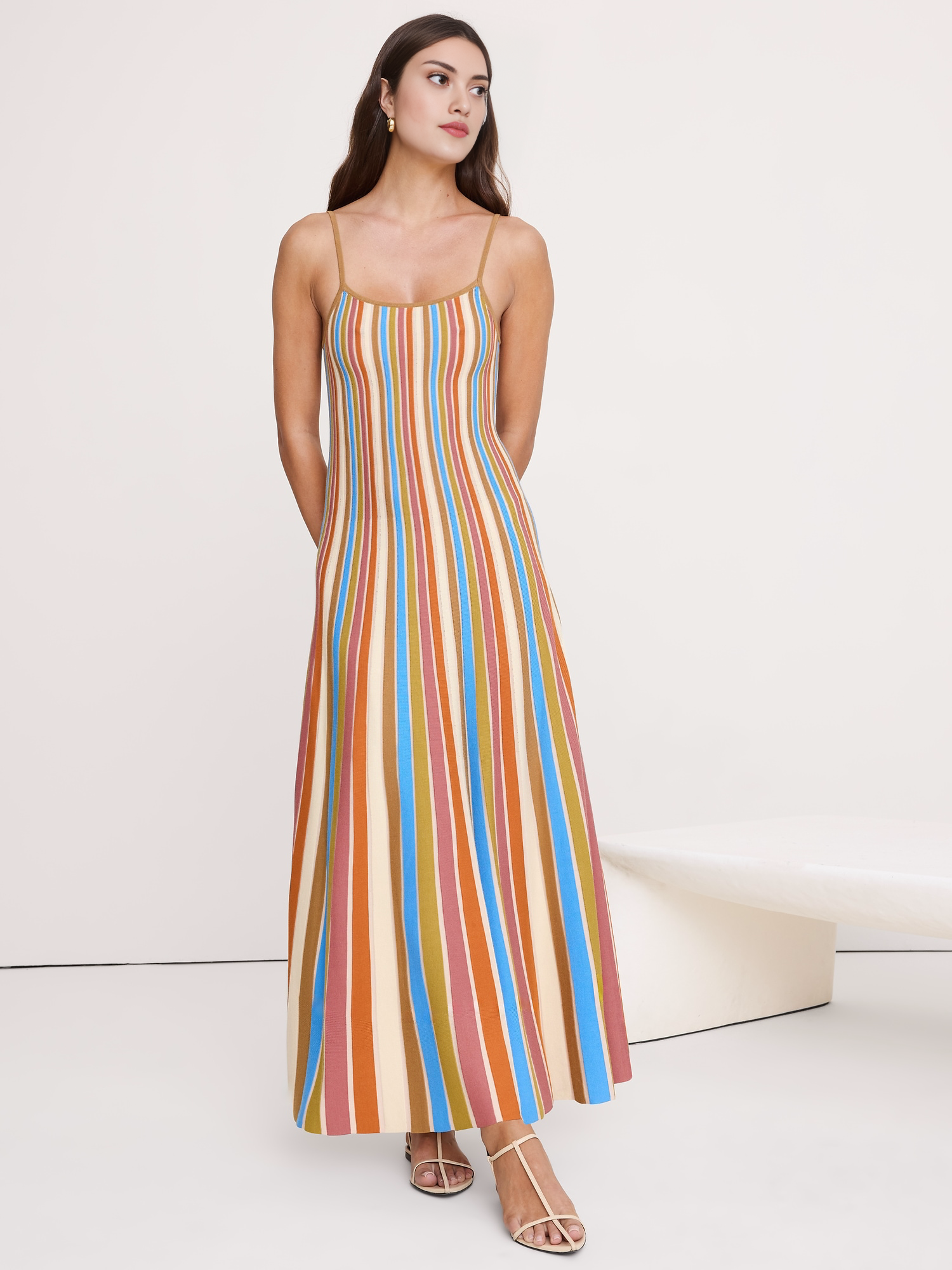 Sculpted Stripe Maxi Dress (Buy 2 Free Shipping)
