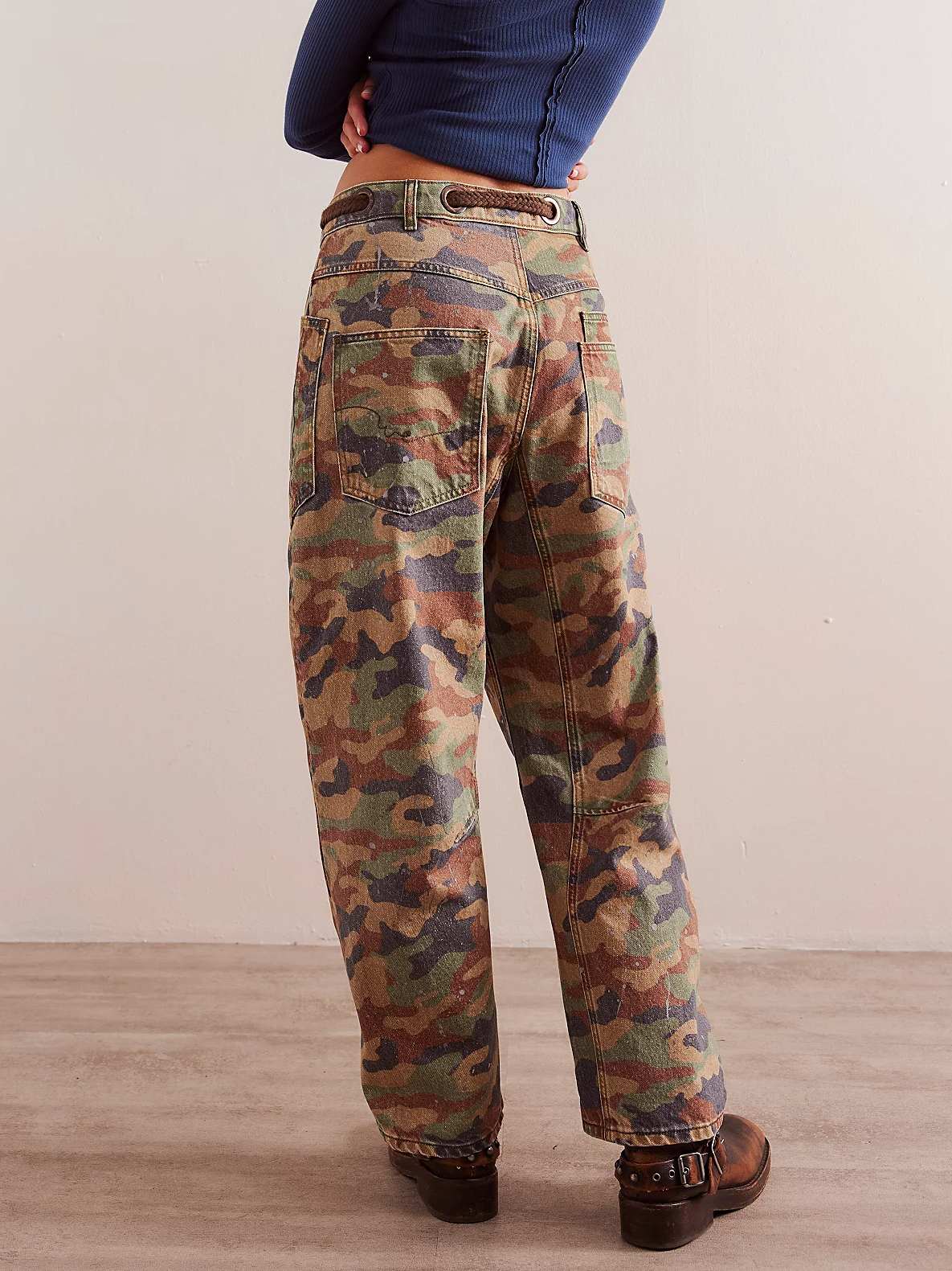 Moxie Printed Low-Slung Barrel Jeans (BUY 2 FREE SHIPPING)