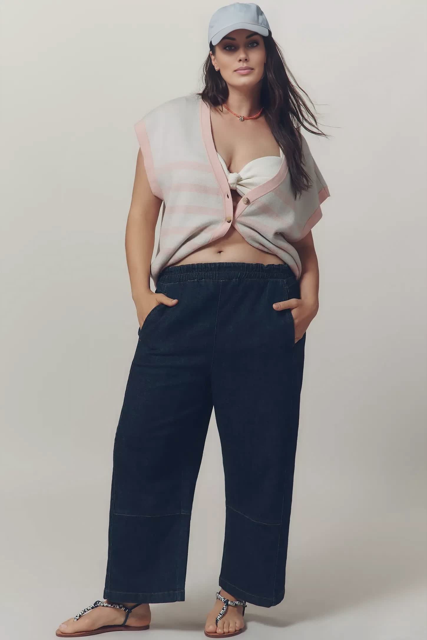 The Relaxed Pull-On Barrel Jeans(Buy 2 Free Shipping)