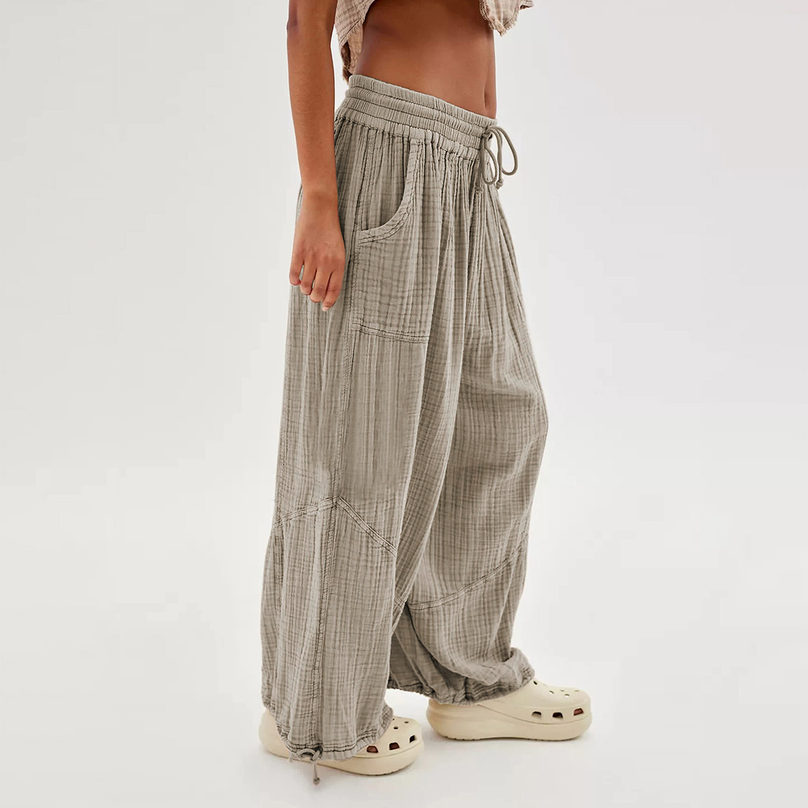 Casual Drawstring Wide Leg Pants(BUY 2 FREE SHIPPING)