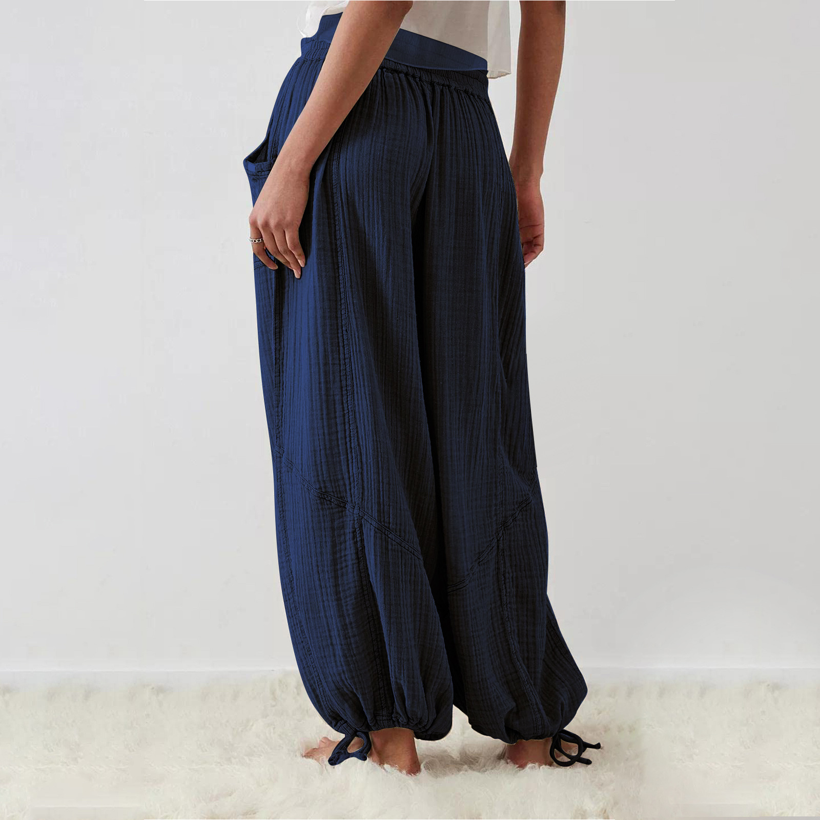 Casual Drawstring Wide Leg Pants(BUY 2 FREE SHIPPING)
