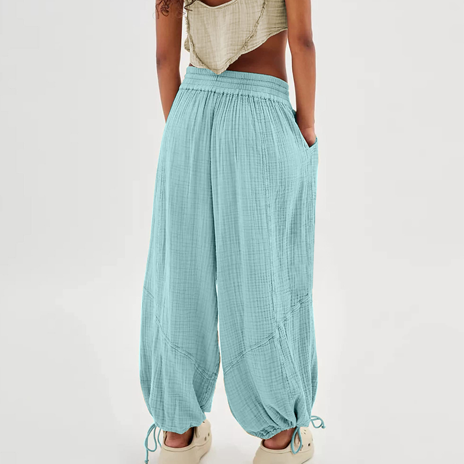 Casual Drawstring Wide Leg Pants(BUY 2 FREE SHIPPING)
