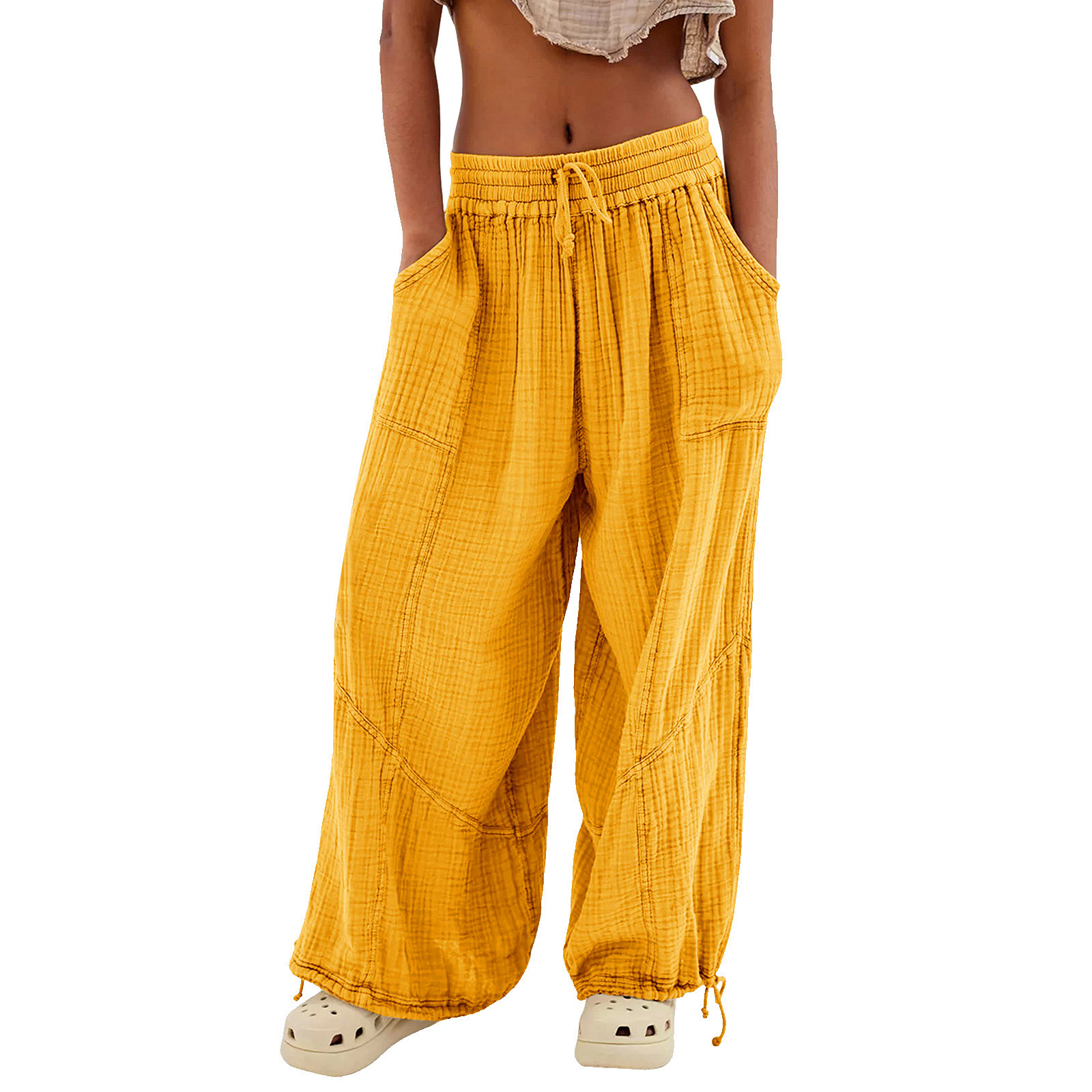 Casual Drawstring Wide Leg Pants(BUY 2 FREE SHIPPING)