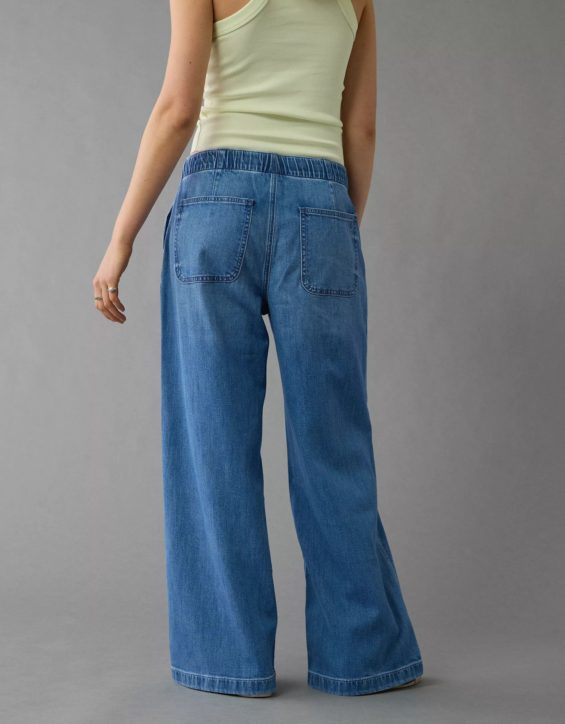 Stretch Low-Rise Ultra Wide-Leg Pull-On Jean(Buy 2 Free Shipping)