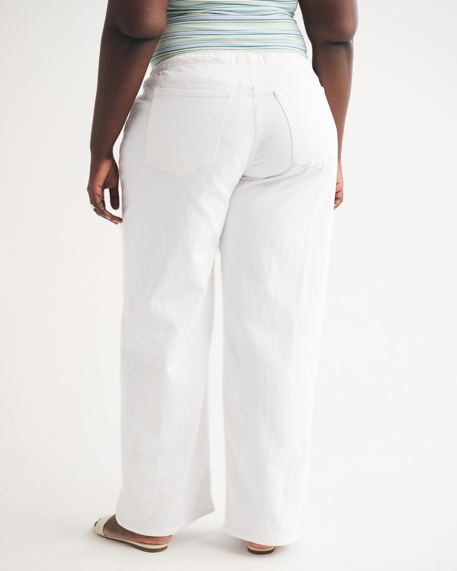 Curve Love Linen-Blend Low Rise Ultra Loose Drawstring Jeans (Buy 2 Free Shipping)