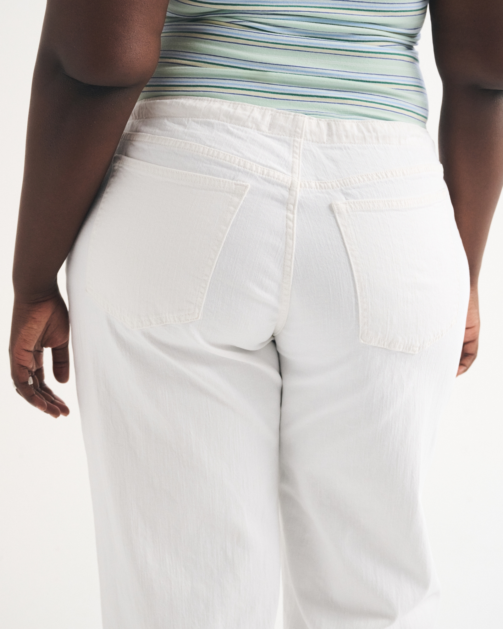 Curve Love Linen-Blend Low Rise Ultra Loose Drawstring Jeans (Buy 2 Free Shipping)