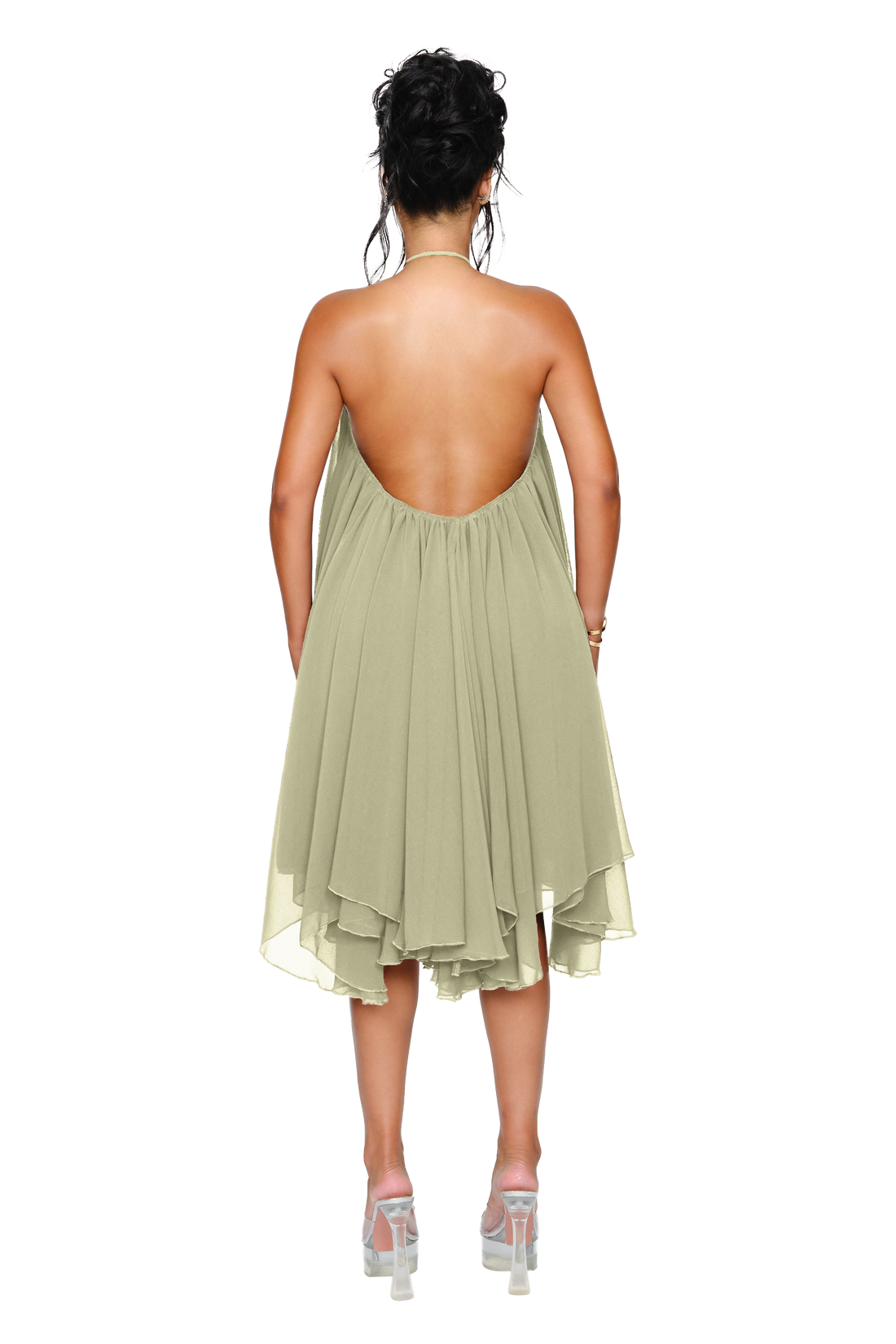Cascade Halter Dress (Buy 2 Free Shipping)