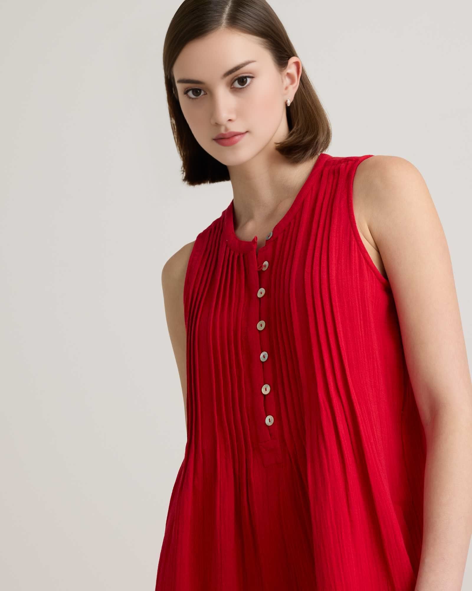 Gauze Sleeveless Swing Dress (Buy 2 Free Shipping)