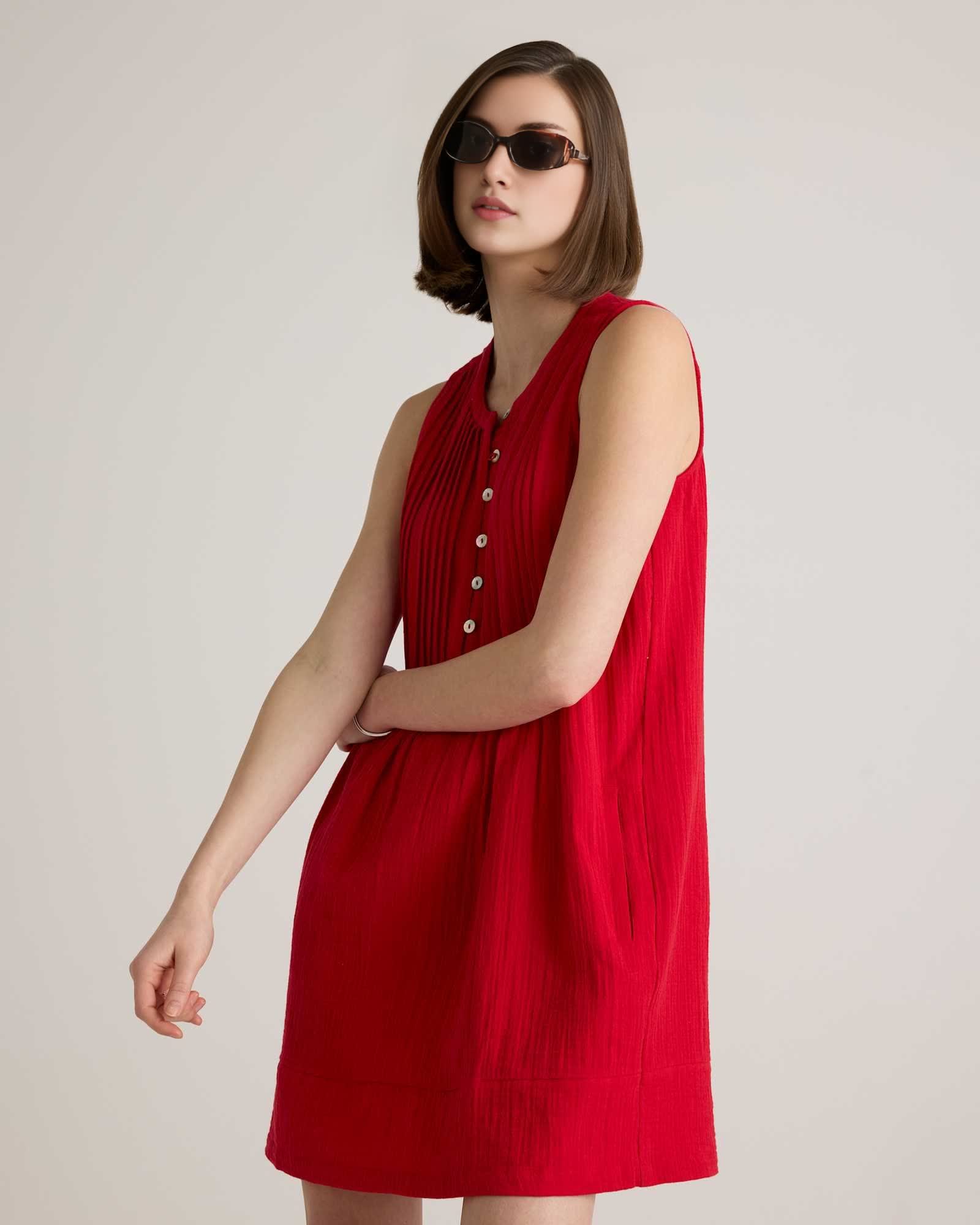 Gauze Sleeveless Swing Dress (Buy 2 Free Shipping)