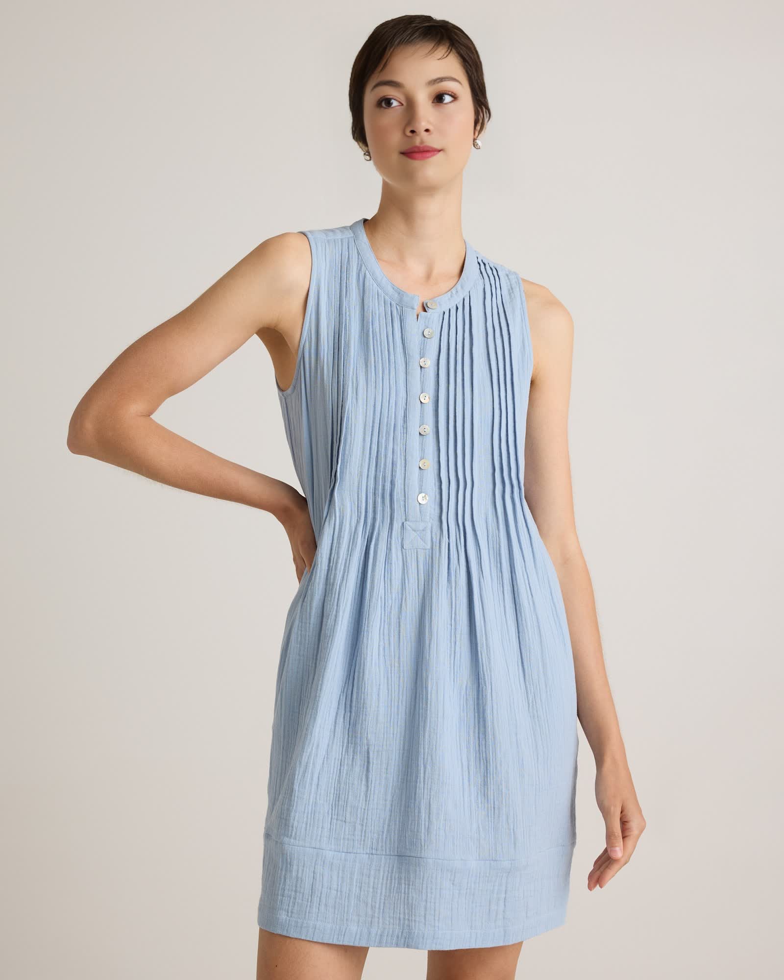 Gauze Sleeveless Swing Dress (Buy 2 Free Shipping)