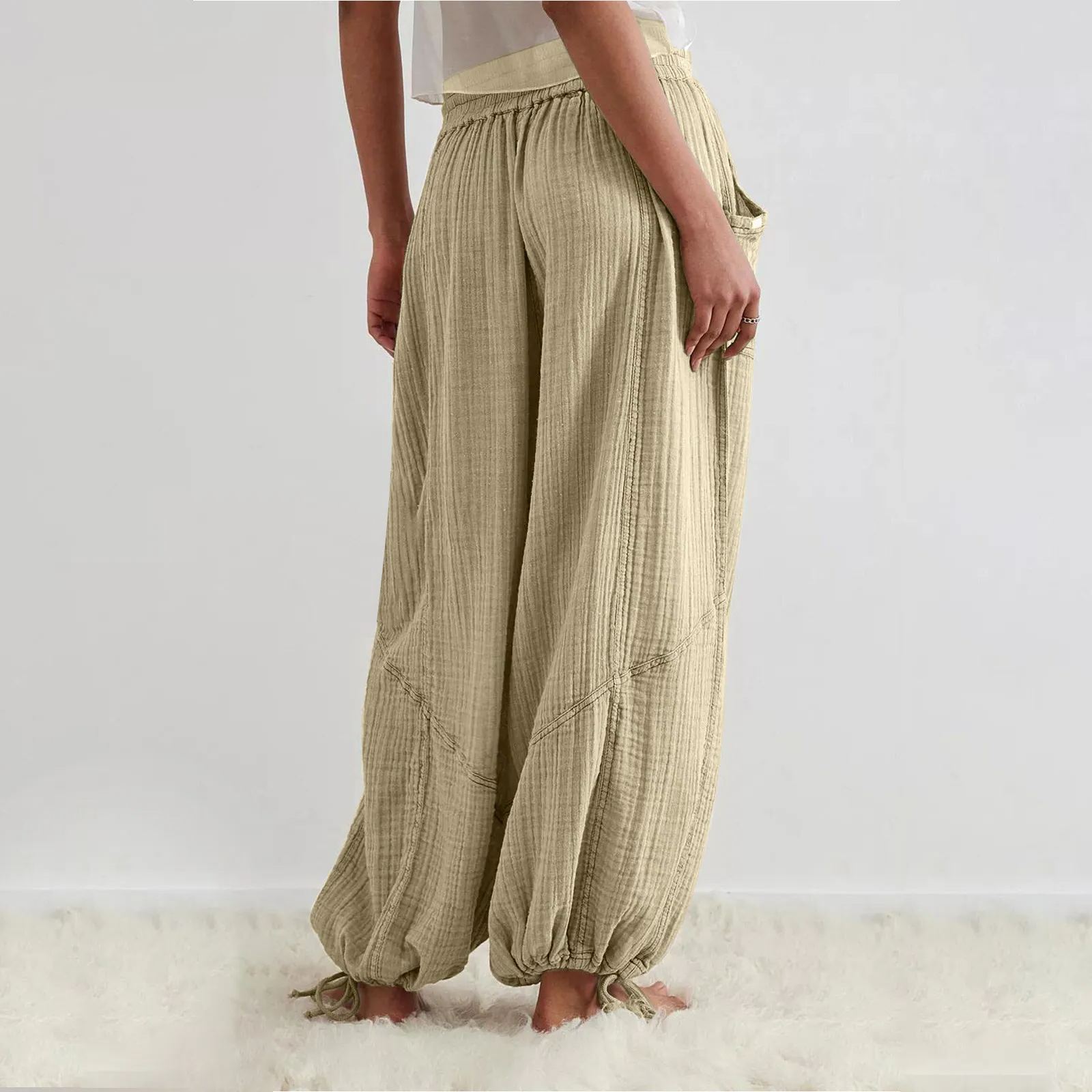 Casual Drawstring Wide Leg Pants(BUY 2 FREE SHIPPING)