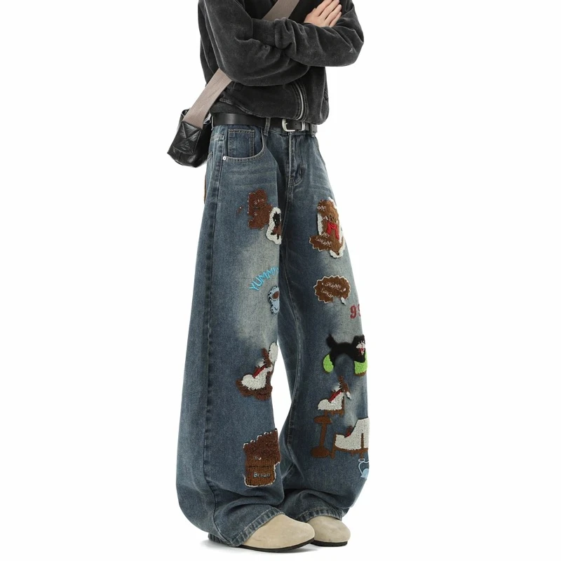 Cartoon Terry Embroidered Jeans (Buy 2 Free Shipping)