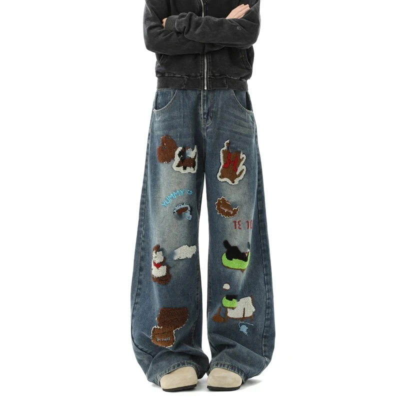 Cartoon Terry Embroidered Jeans (Buy 2 Free Shipping)