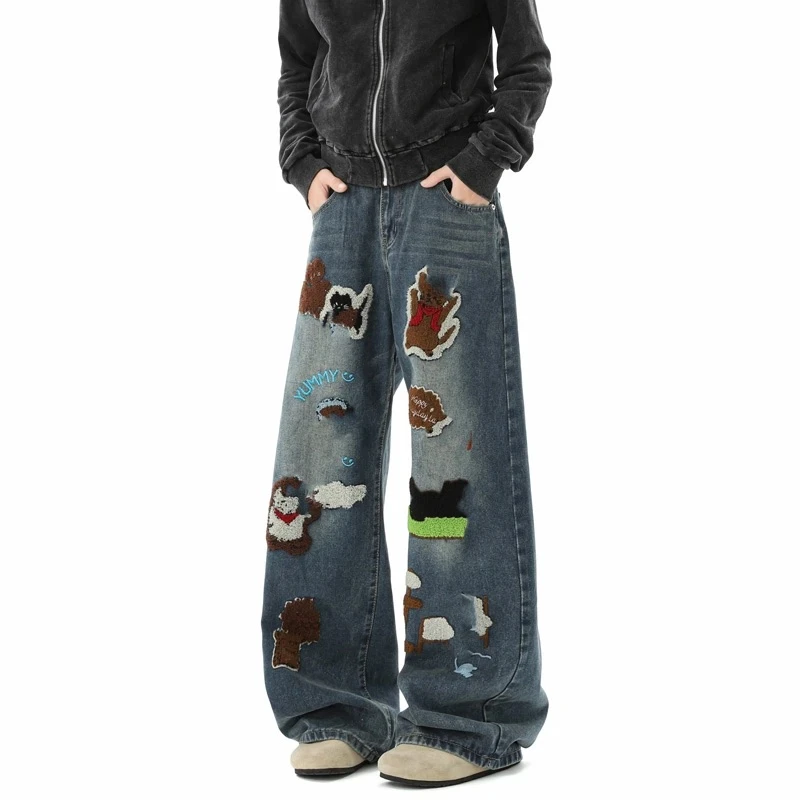 Cartoon Terry Embroidered Jeans (Buy 2 Free Shipping)
