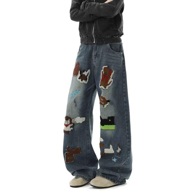Cartoon Terry Embroidered Jeans (Buy 2 Free Shipping)