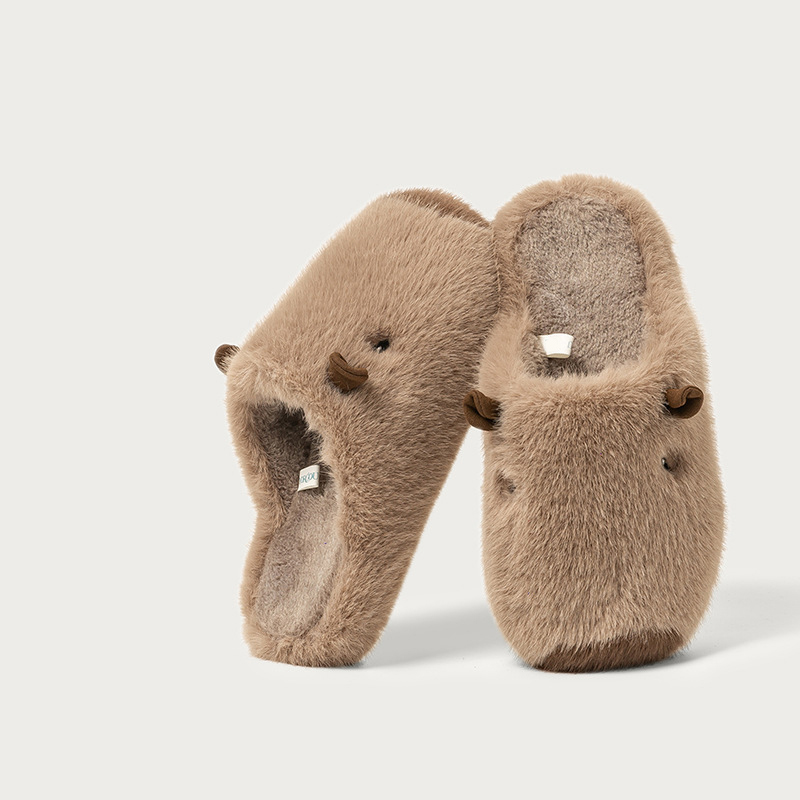 Capybara Plush Cartoon Non-slip Cotton Slippers (Buy 2 Free Shipping)
