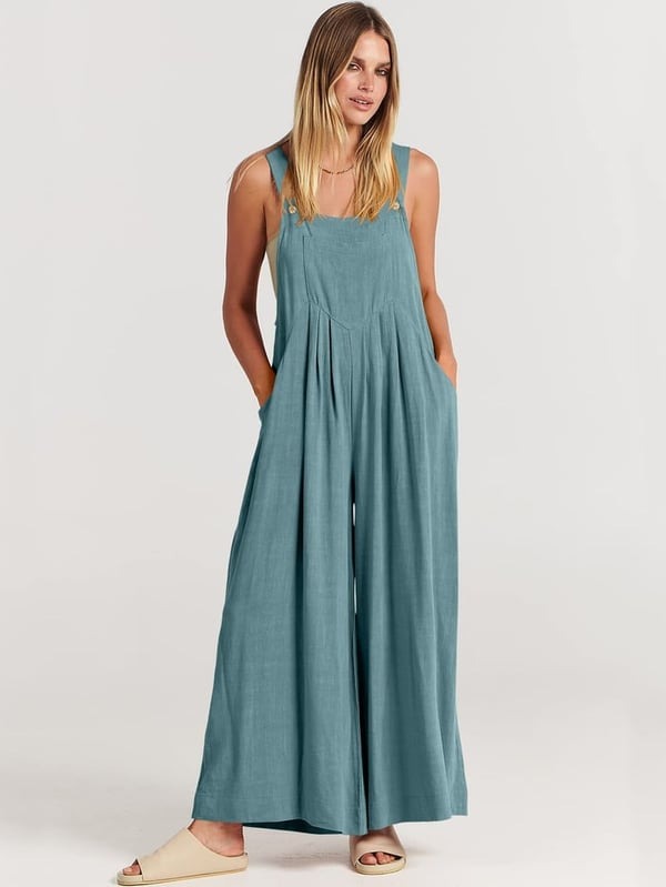 2024 Plus Size Oversize Wide Leg Overalls Jumpsuit