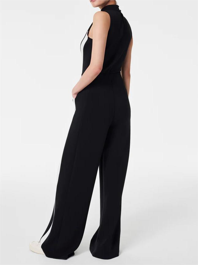 Mock Neck Striped Track Jumpsuit(BUY 2 FREE SHIPPING)