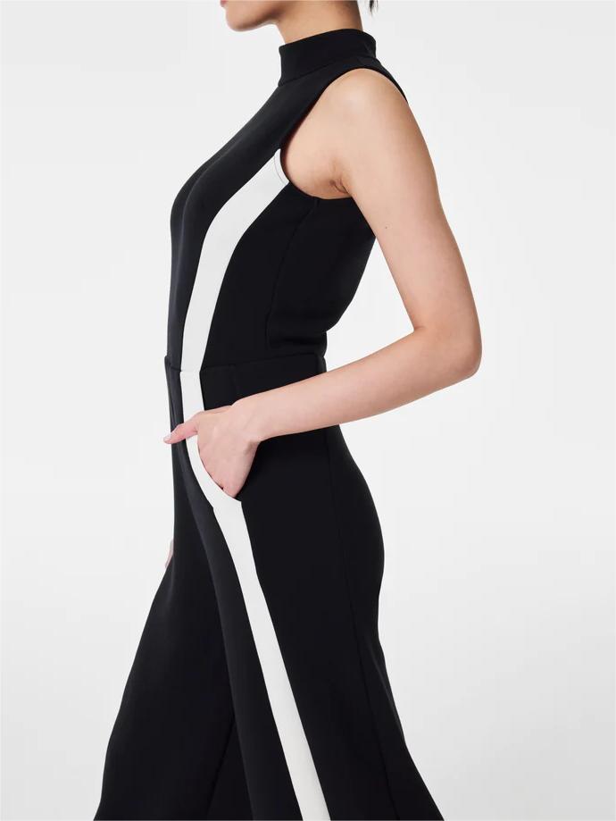 Mock Neck Striped Track Jumpsuit(BUY 2 FREE SHIPPING)