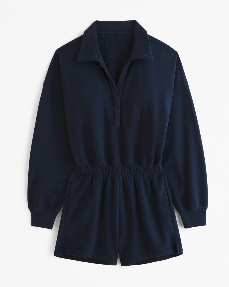 Long-Sleeve Polo Fleece Romper(BUY MORE SAVE MORE)