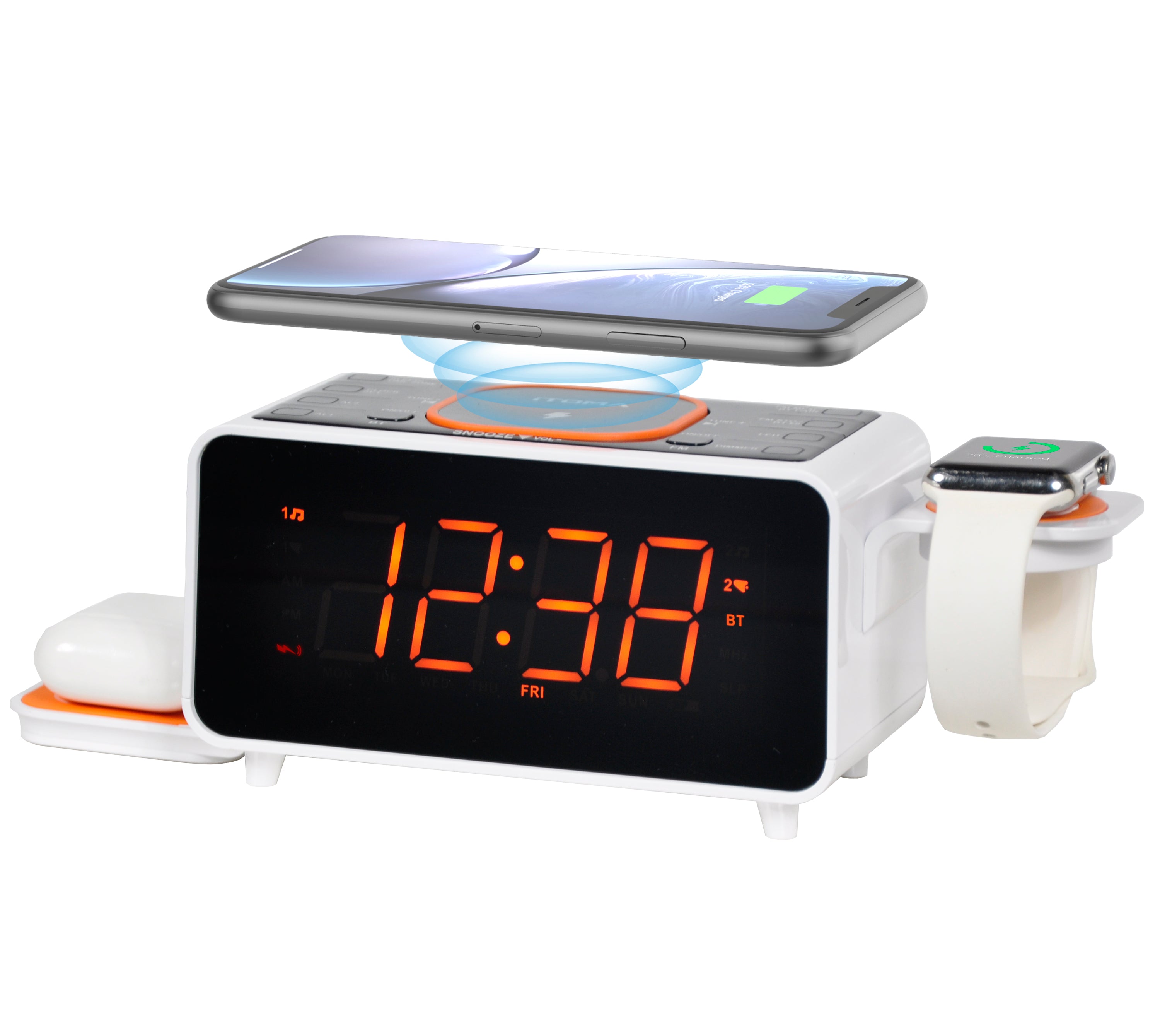 Alarm Clock Radio with Dual Wireless Charging iTOMA 209