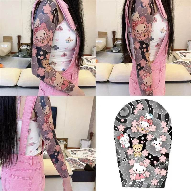 Hello Kitty Full Arm Tattoo Sticker - Bold & Cute Temporary Tattoos