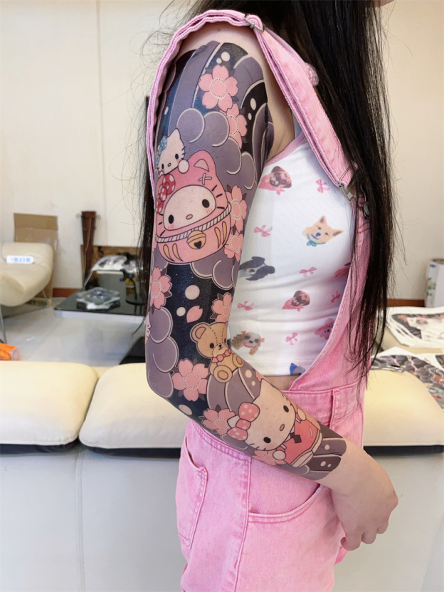 Hello Kitty Full Arm Tattoo Sticker - Bold & Cute Temporary Tattoos