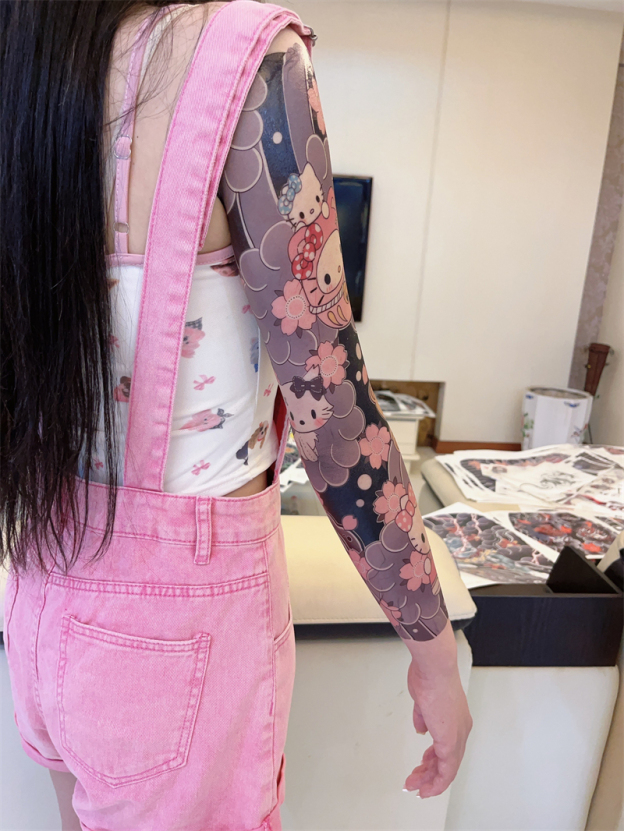 Hello Kitty Full Arm Tattoo Sticker - Bold & Cute Temporary Tattoos