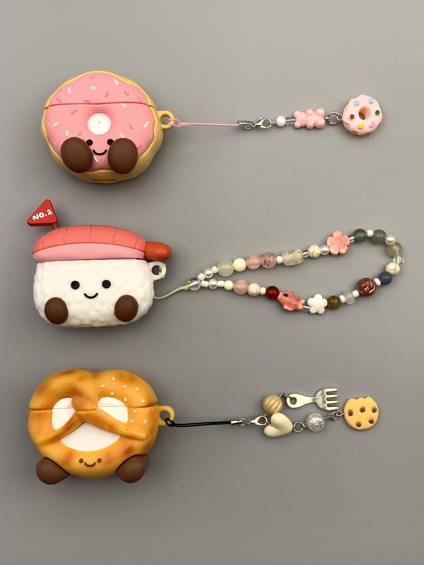 J Cat-inspired Sushi & Pretzel Silicone AirPods Case