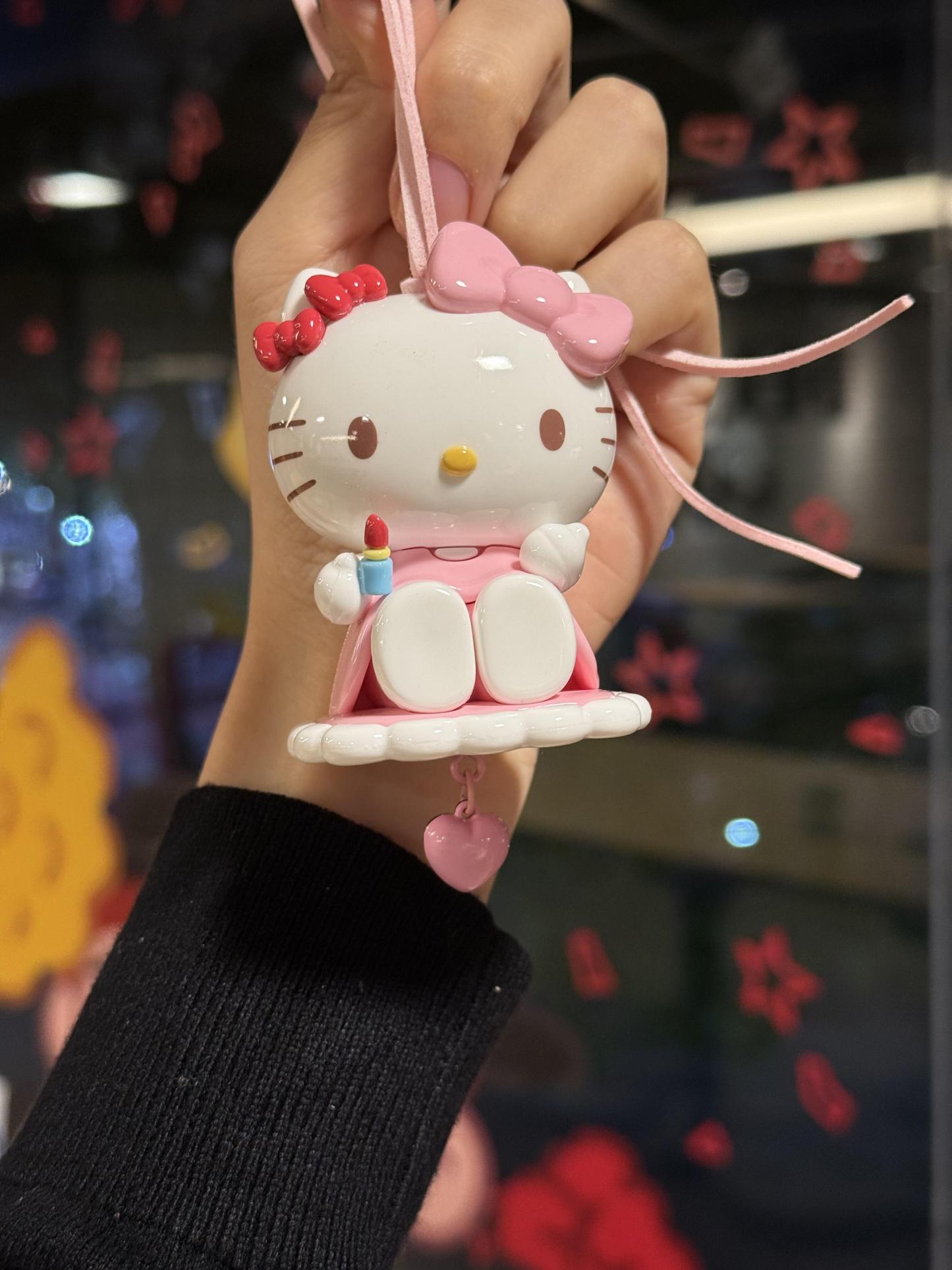 HK Kawaii Car Mirror Charm - Cute Hanging Vehicle Decor with Adjustable Strap
