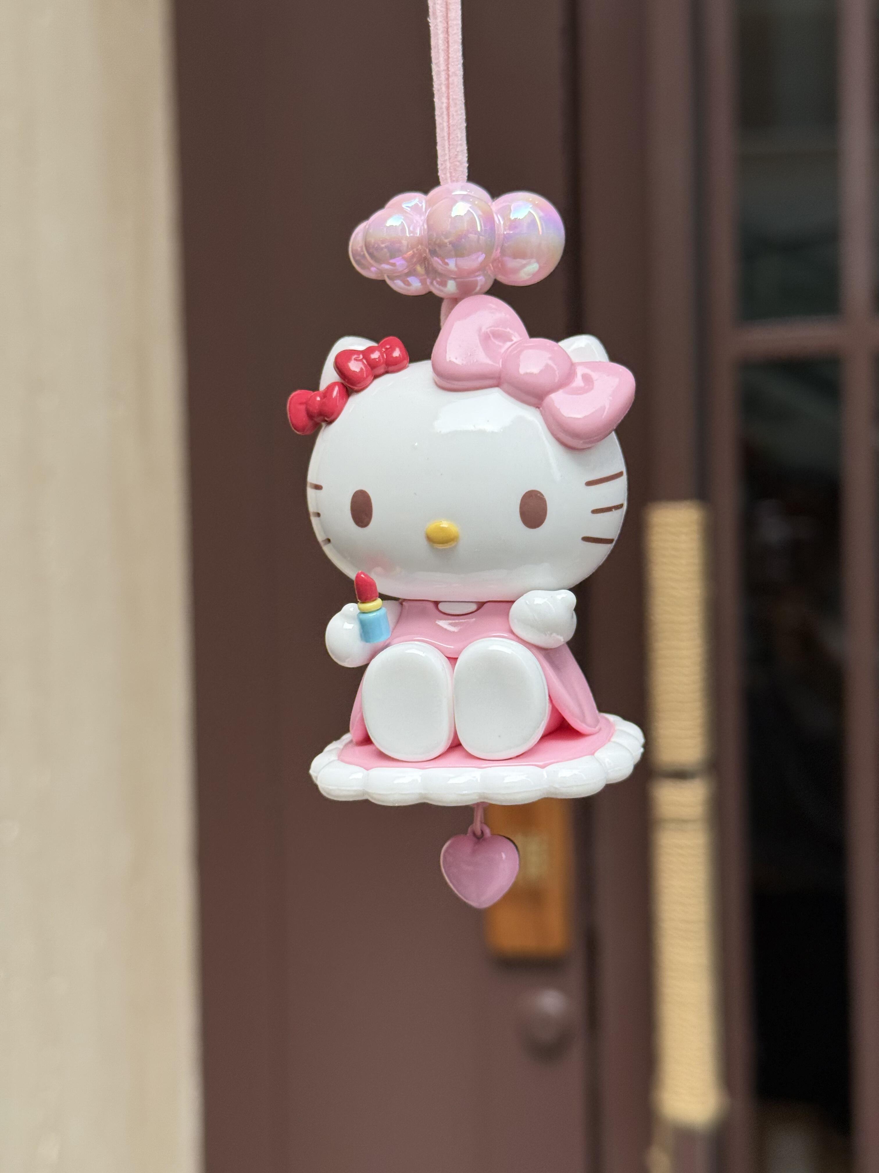 HK Kawaii Car Mirror Charm - Cute Hanging Vehicle Decor with Adjustable Strap