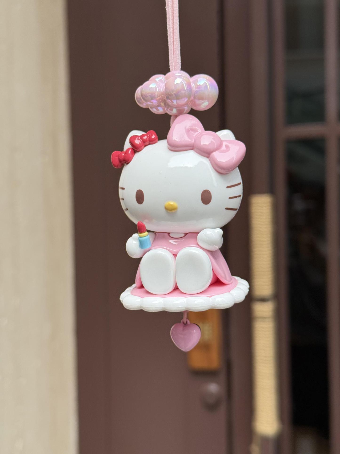 HK Kawaii Car Mirror Charm - Cute Hanging Vehicle Decor with Adjustable Strap