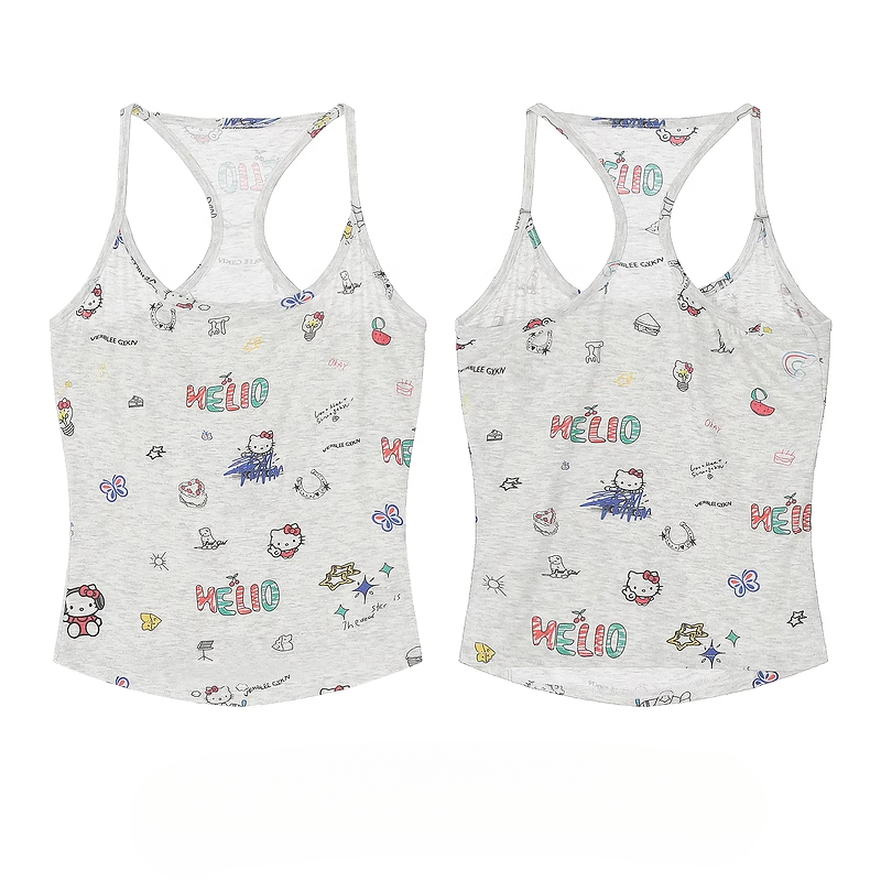 HK Retro Mini Vest - Y2K Fitted Sleeveless Top for Women 05250620