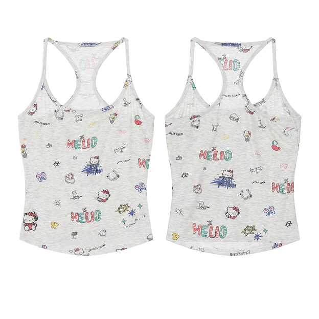 HK Retro Mini Vest - Y2K Fitted Sleeveless Top for Women 05250620