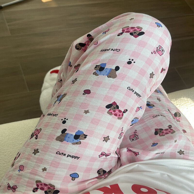 HK Dopamine Sleep Pants - Summer Lightweight Cotton Lounge Pants for Women 02250616