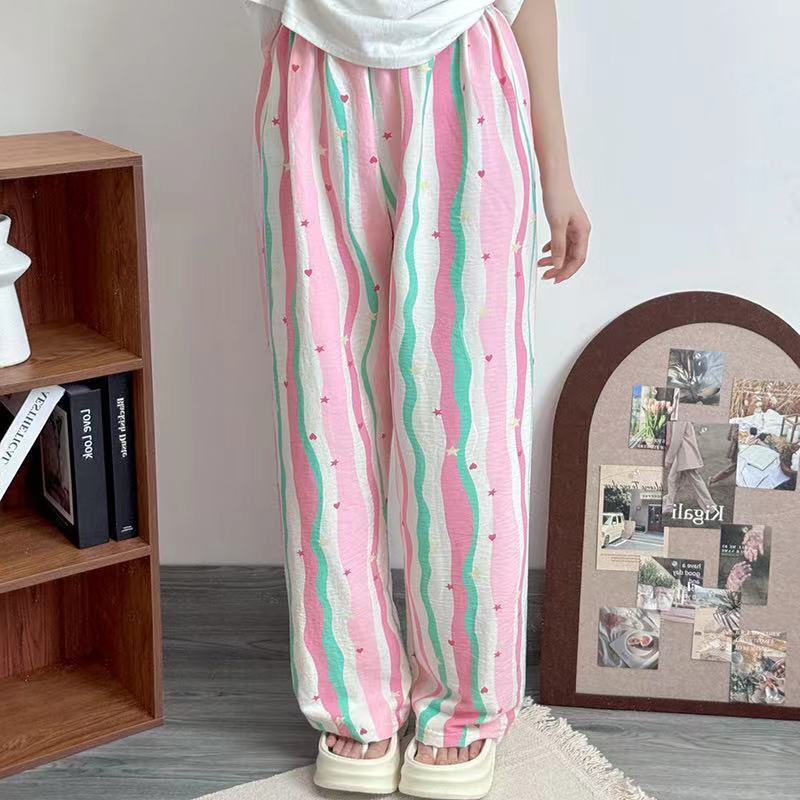 HK Dopamine Sleep Pants - Summer Lightweight Cotton Lounge Pants for Women 02250616