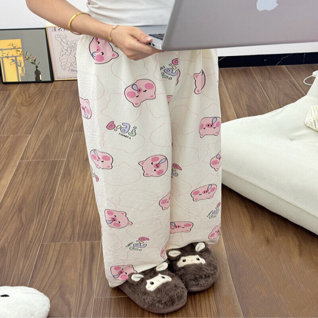 HK Dopamine Sleep Pants - Summer Lightweight Cotton Lounge Pants for Women 02250616