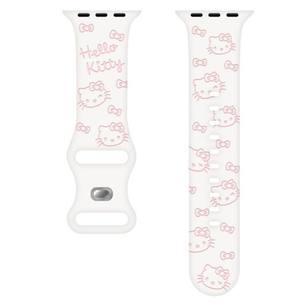 HK Engraved Silicone Watch Band – Cute Kitty Strap for Apple Watch 01250723