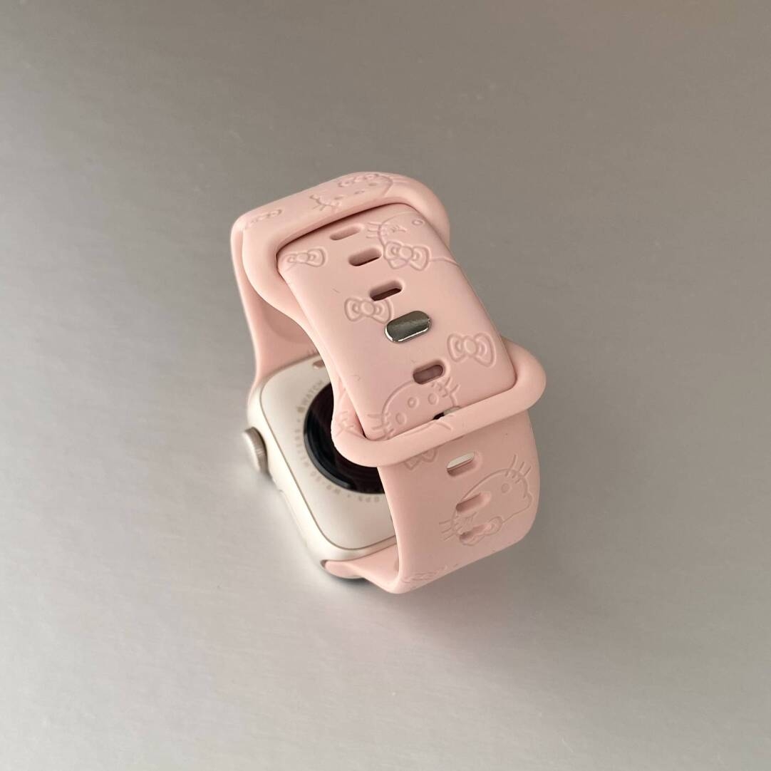 HK Silicone Watch Band for Apple Watch Series, Cute Adjustable Strap, Kawaii Replacement Wristband 01250826