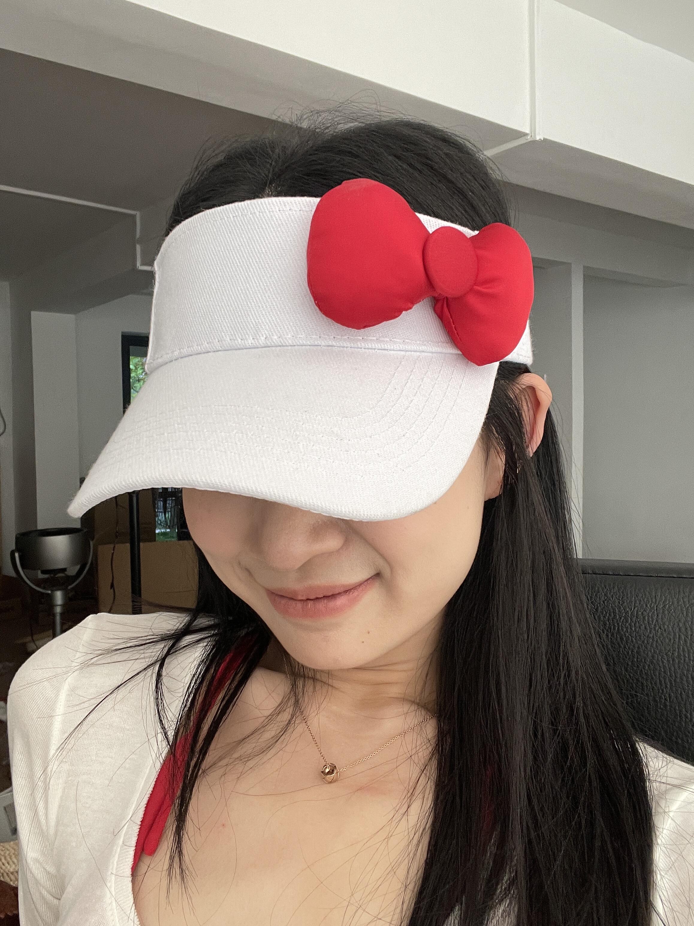 HK Adjustable Bow Sun Hat - Summer Sports Cap with Velcro Strap