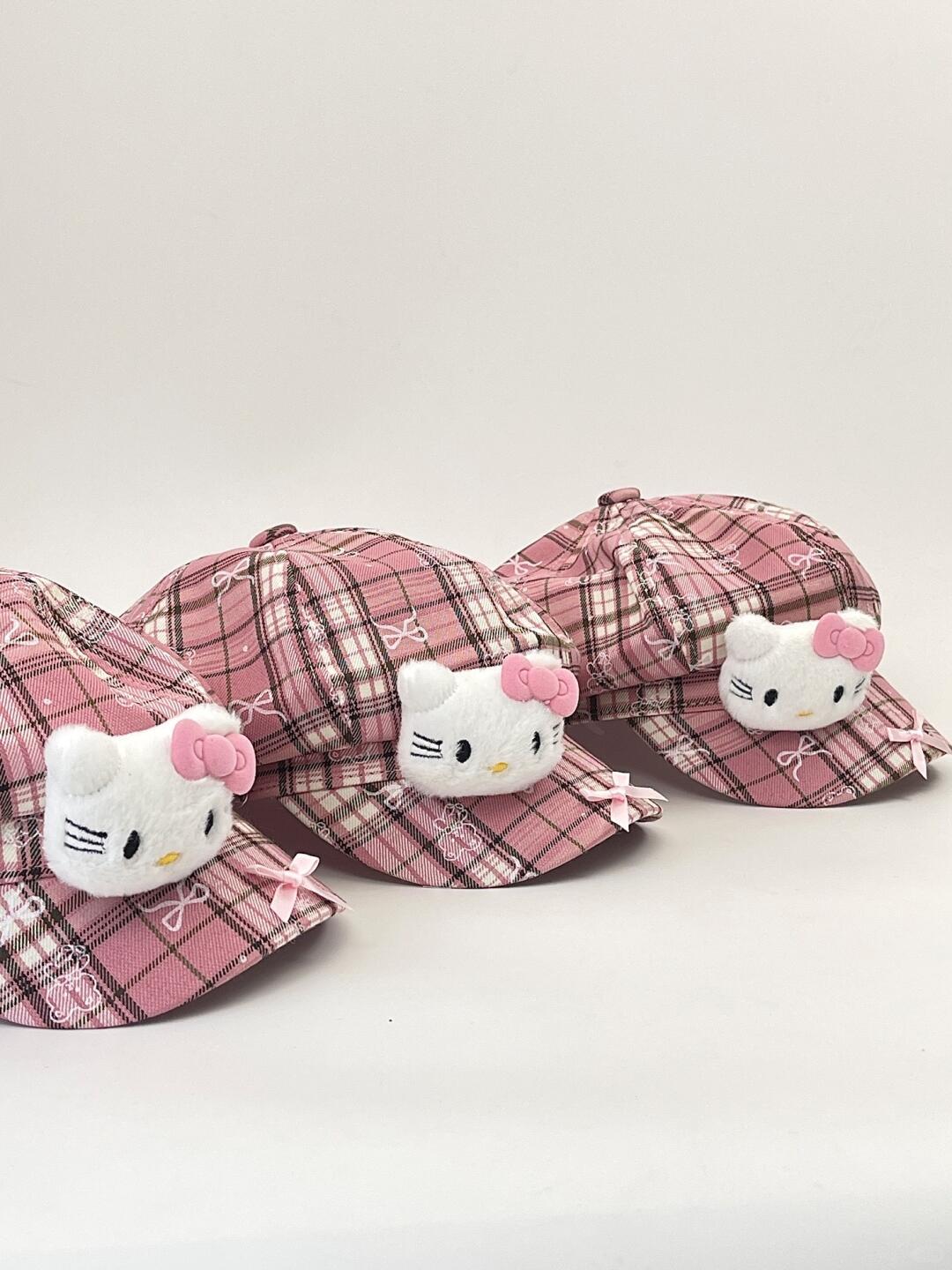 HK Octagon Beret Cap – Cute Pink Painter Hat with Retro Brim Style, Adjustable Fit (54–59cm)  01250715