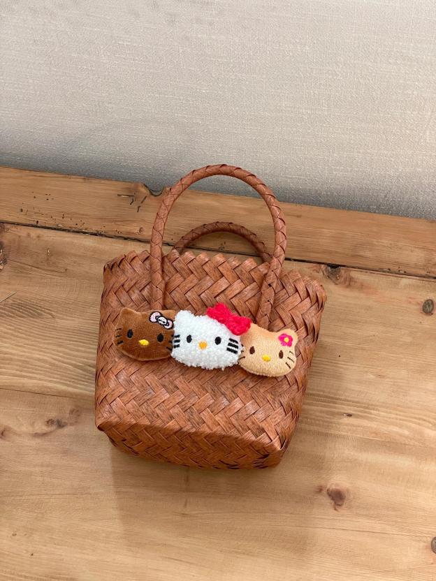 HK Woven Rattan-Style Handmade Tote Bag - Summer Kawaii Purse in Small & Large Sizes 01250522