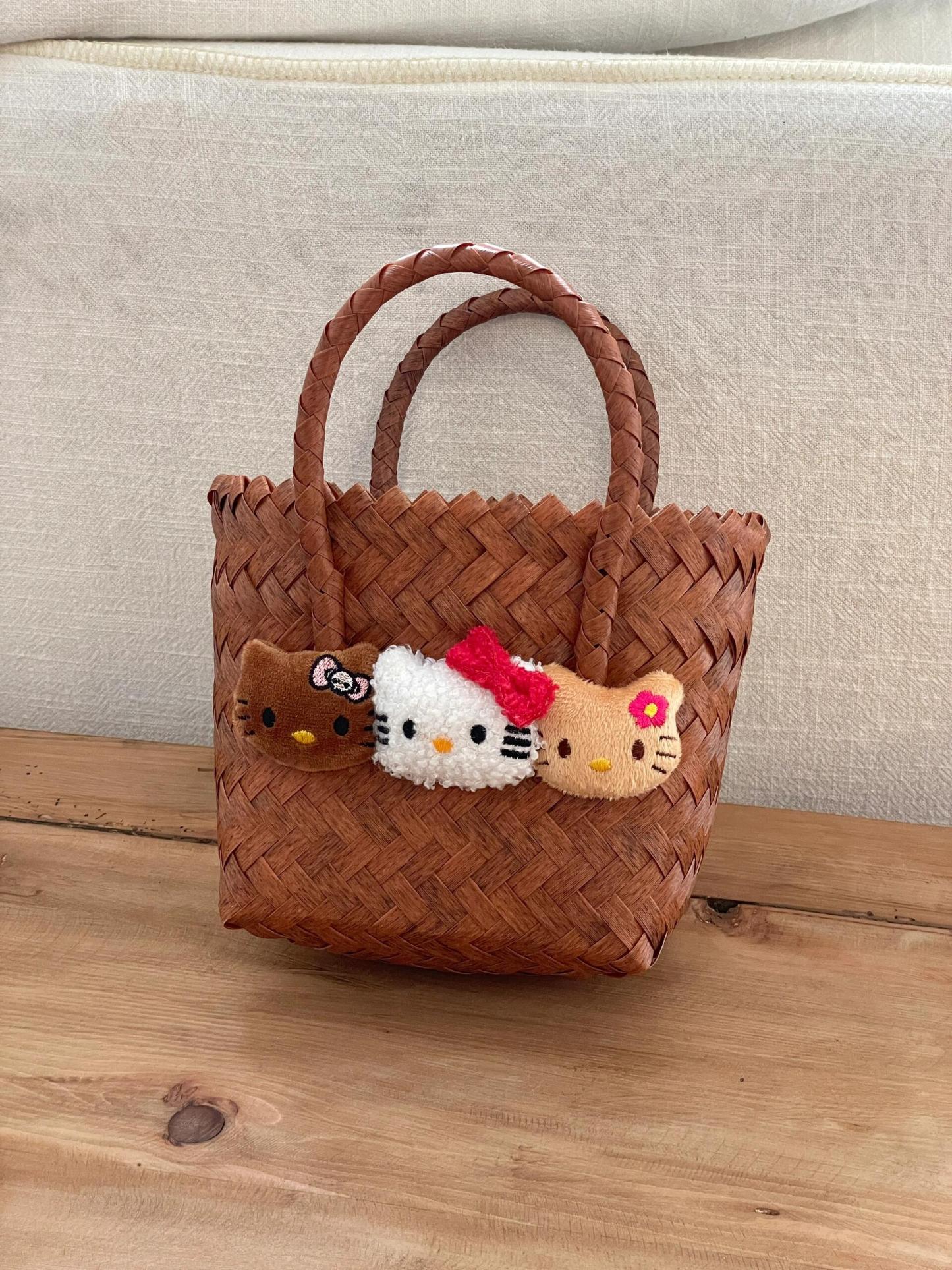HK Woven Rattan-Style Handmade Tote Bag - Summer Kawaii Purse in Small & Large Sizes 01250522
